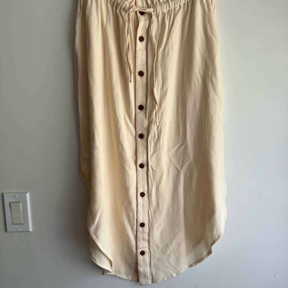 Jackson Rowe Cream Button-Down Midi Skirt